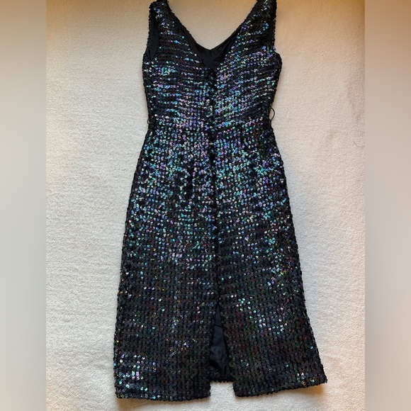 Vintage Black Sequin Dress, Princess Kate New York. Holidays NYE Cocktail. Sz S - Picture 9 of 16